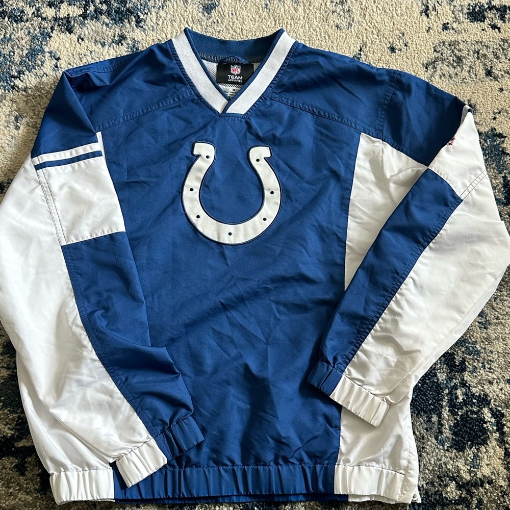 Blue and White Windbreaker Jacket